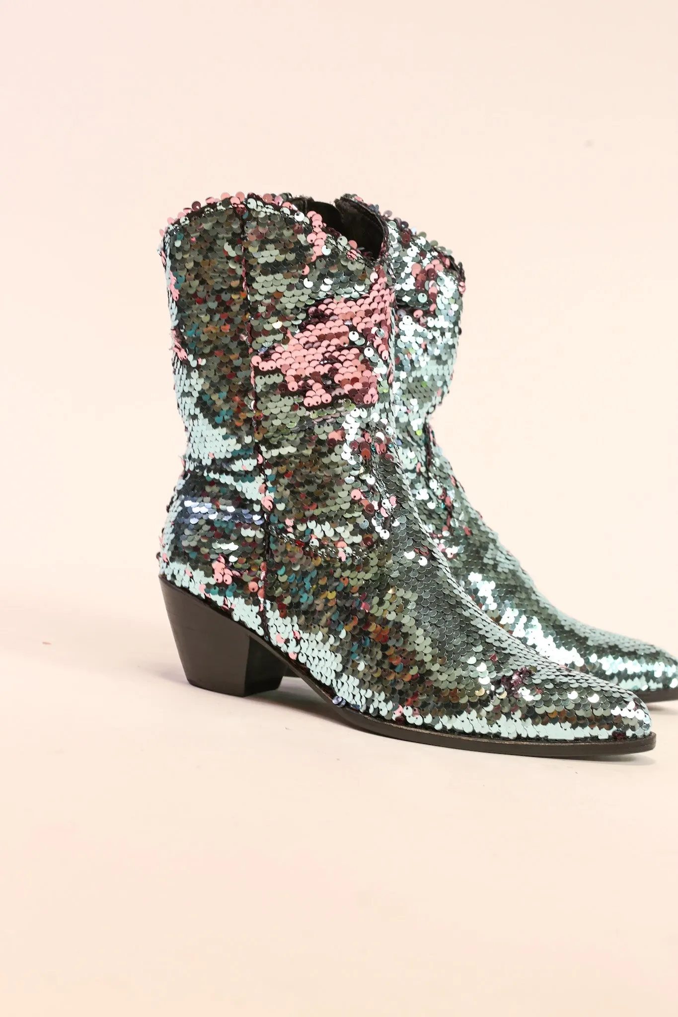 TWO TONE SEQUIN BOOTS TAHSI