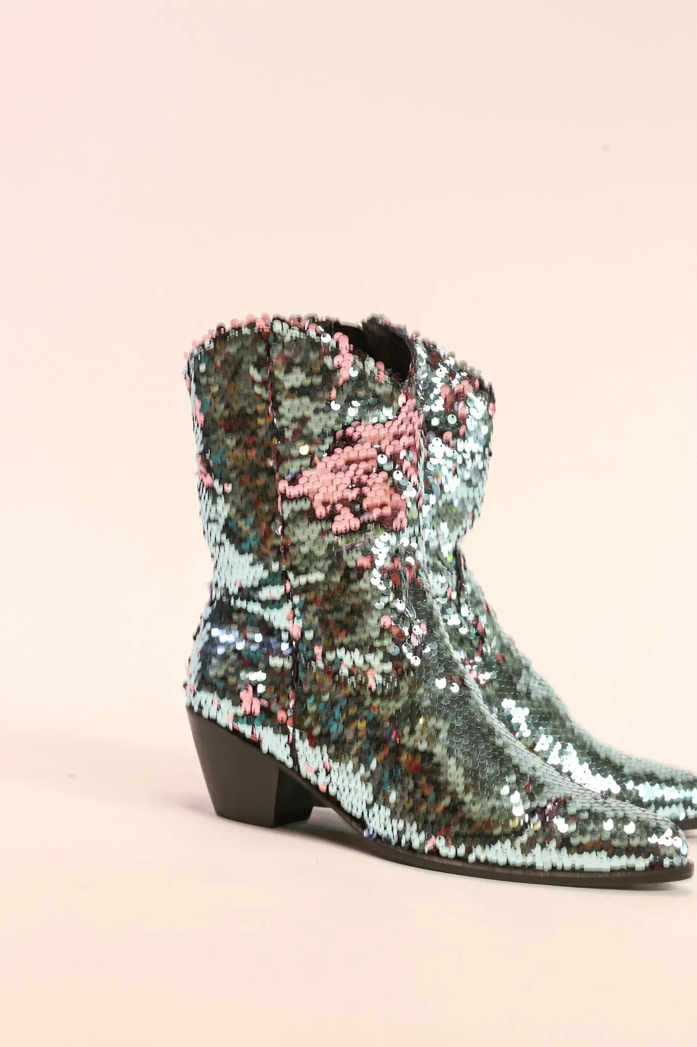 TWO TONE SEQUIN BOOTS TAHSI