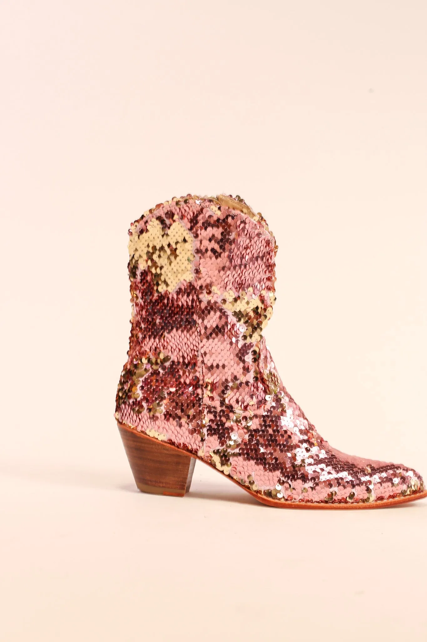 TWO TONE SEQUIN BOOTS TAHSI