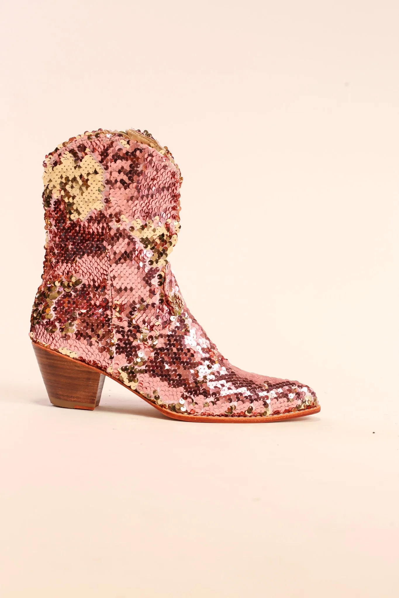 TWO TONE SEQUIN BOOTS TAHSI