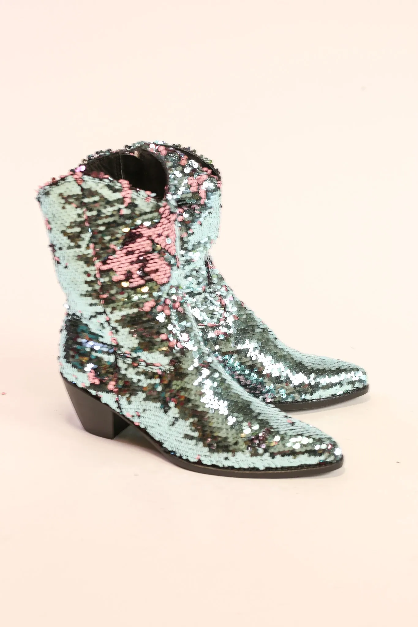 TWO TONE SEQUIN BOOTS TAHSI