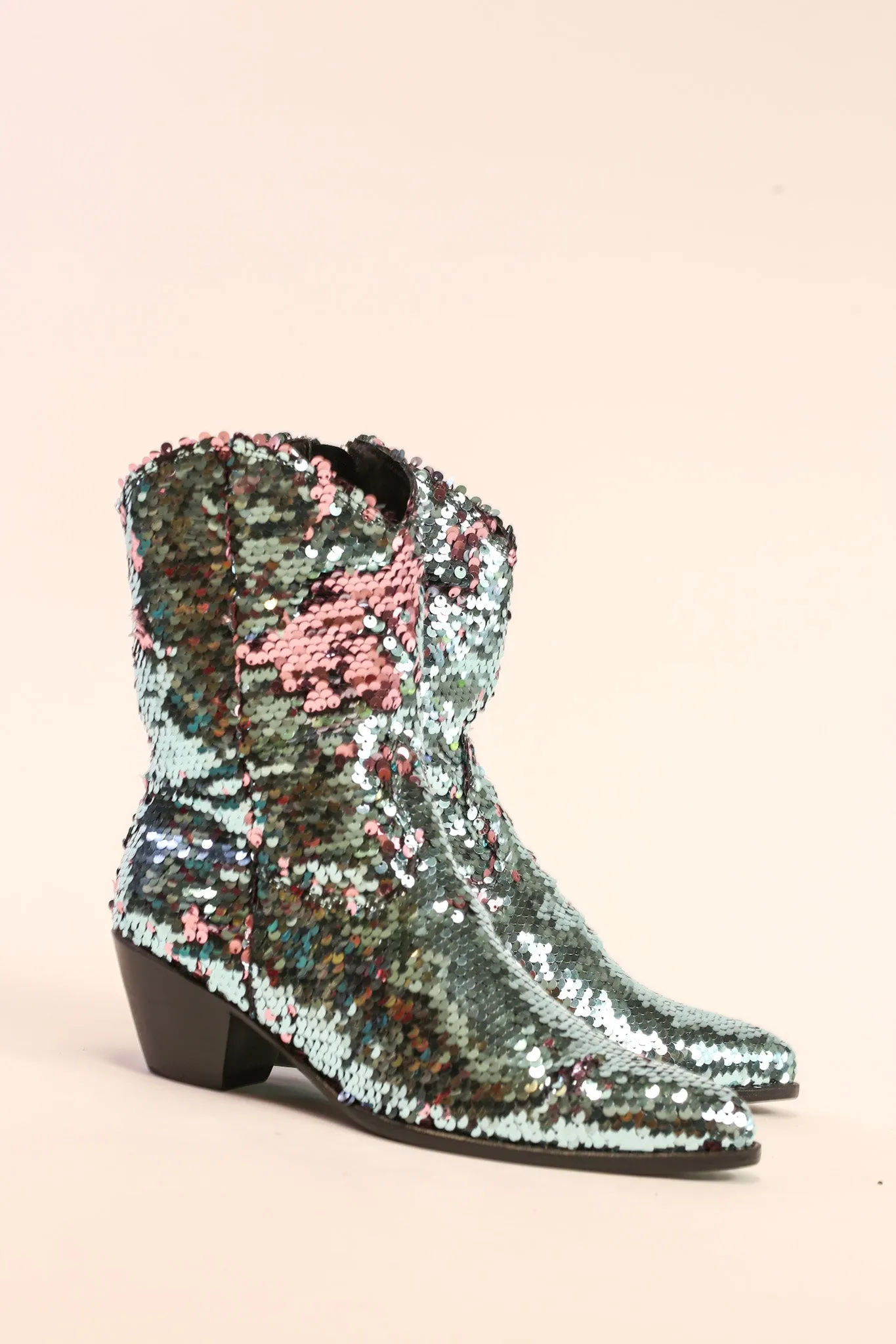 TWO TONE SEQUIN BOOTS TAHSI