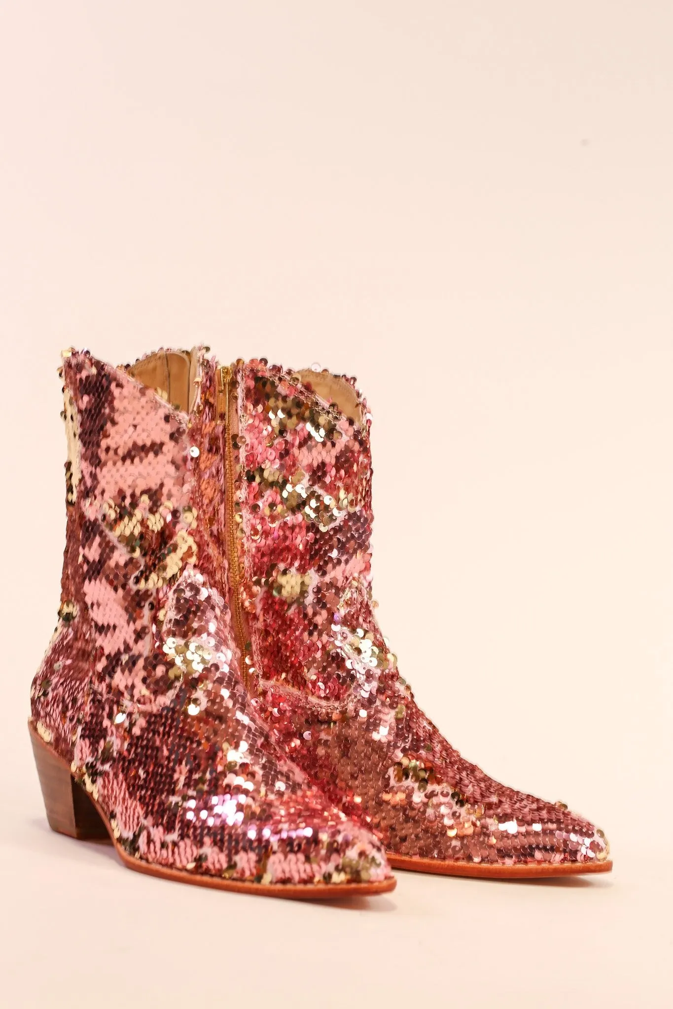 TWO TONE SEQUIN BOOTS TAHSI
