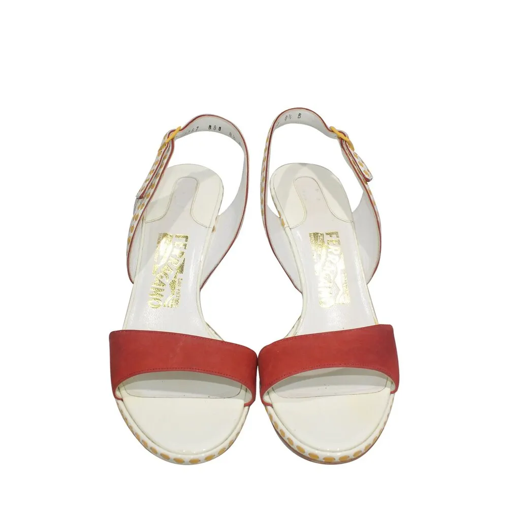 Two Toned Slingback Open-Toe Pumps | Size 8.5