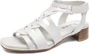 Women's Chunky Heeled Sandals - Block Low Heels Ankle Strap Square Open Toe Dressy Sandals for Women.