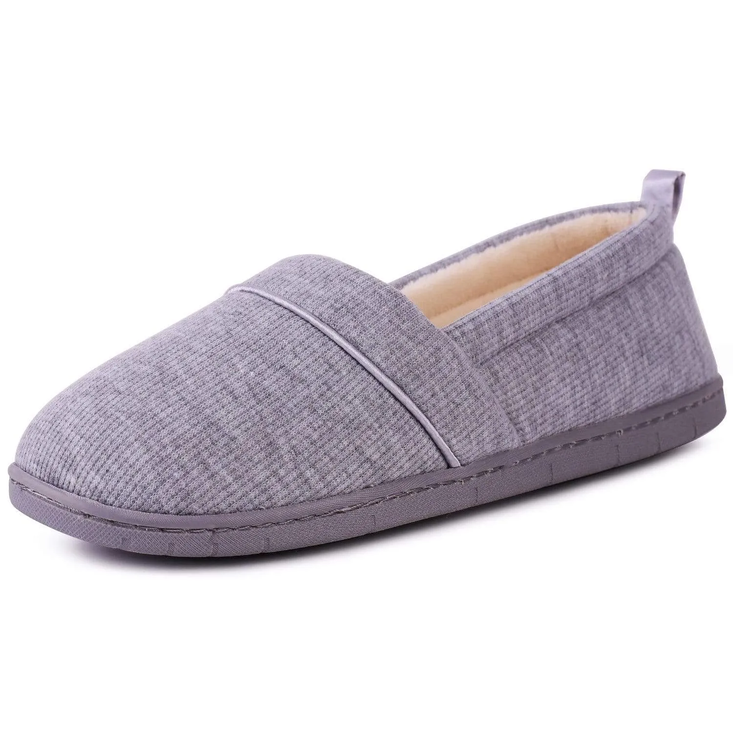 Women's Comfort Knit Loafer Light Weight Slippers with Anti-Skid Rubber Sole