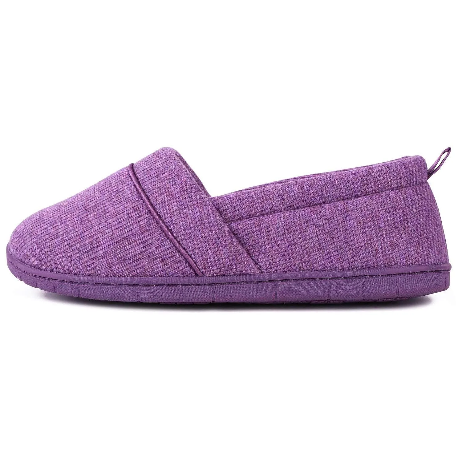 Women's Comfort Knit Loafer Light Weight Slippers with Anti-Skid Rubber Sole
