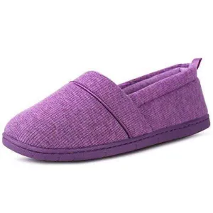 Women's Comfort Knit Loafer Light Weight Slippers with Anti-Skid Rubber Sole