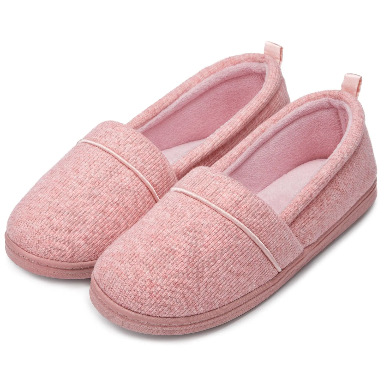 Women's Comfort Knit Loafer Light Weight Slippers with Anti-Skid Rubber Sole