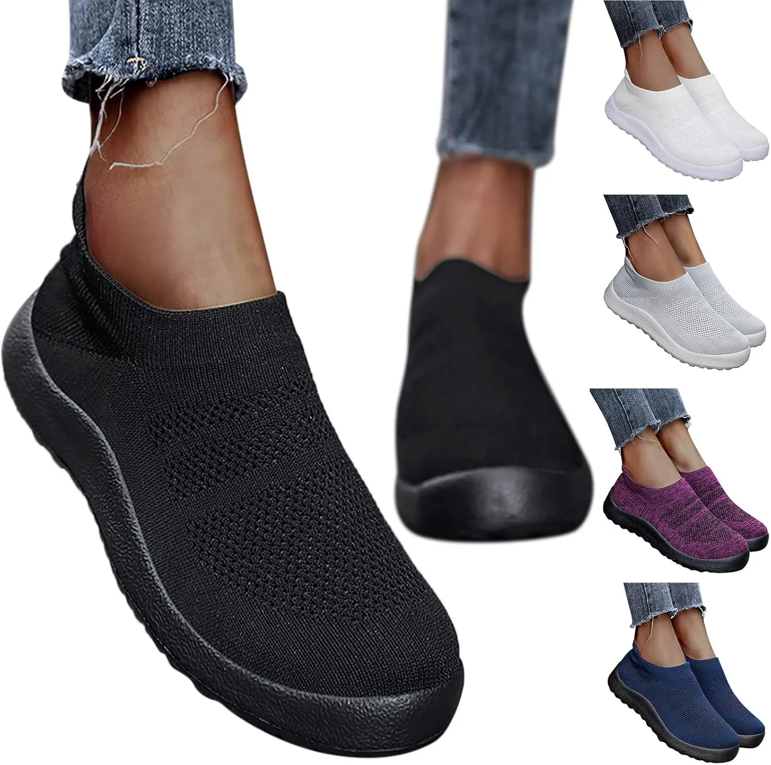 Women's Fashion Sneaker Non Slip Work Wide Comfortable Slip Resistant Work Shoes Womens Shoes Casual Dressy Slip On Loafer Bling Sneakers for Women